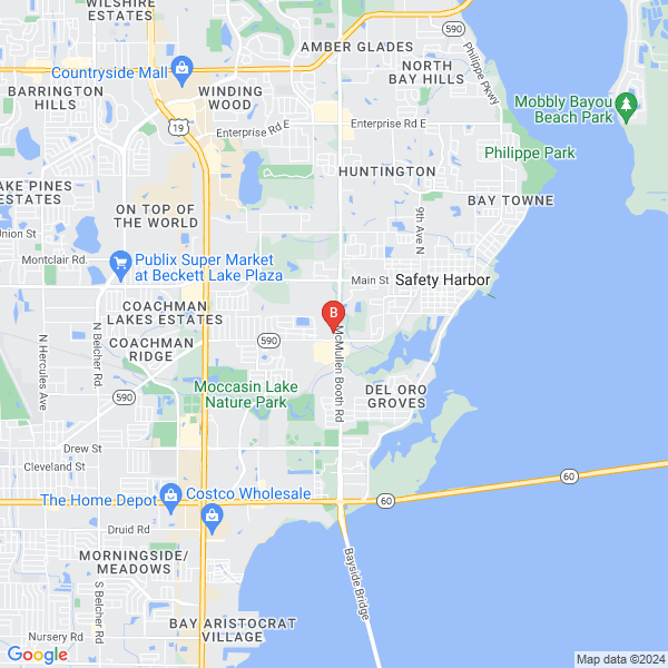Clearwater Dentist location map