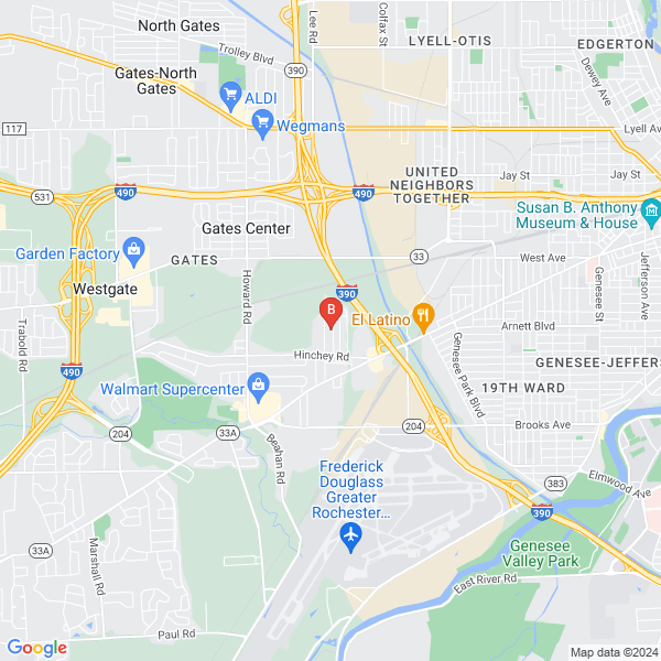 Rochester NY HVAC location map