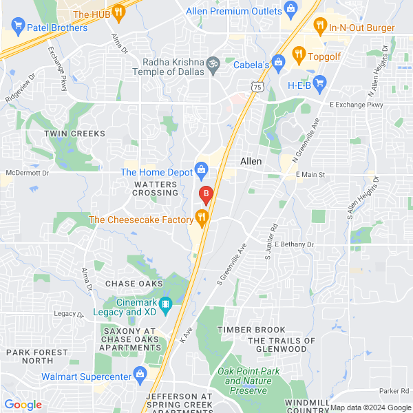 Towing in Allen location map